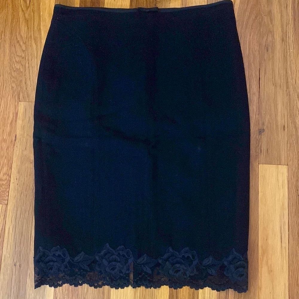Tracy Reese Women’s Black Skirt With Lace Detailing Size 10