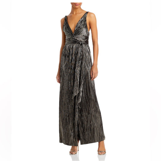 Sabina Musayev Woman’s Grey Metallic Maxi Dress Size XS