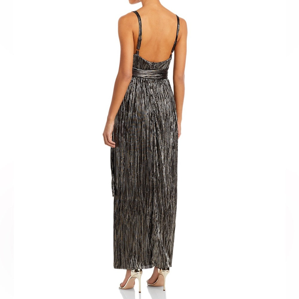 Sabina Musayev Woman’s Grey Metallic Maxi Dress Size XS