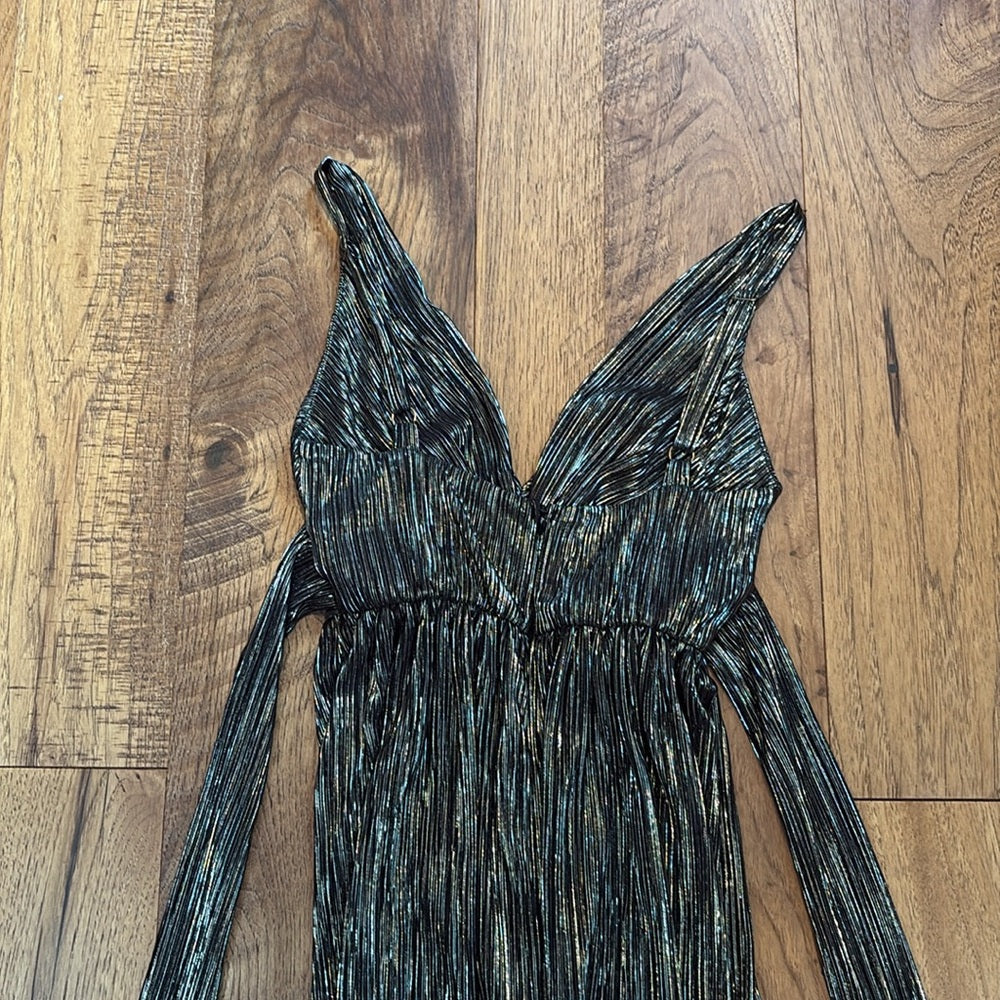Sabina Musayev Woman’s Grey Metallic Maxi Dress Size XS
