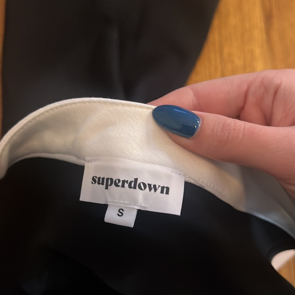 NWT Superdown Woman’s Black and White One Shoulder Dress Size S