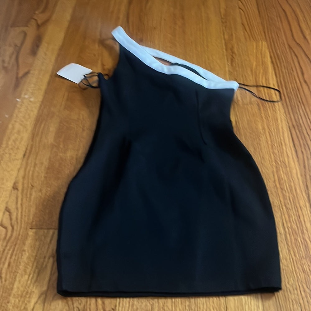 NWT Superdown Woman’s Black and White One Shoulder Dress Size S