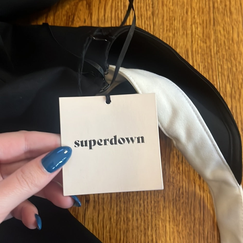 NWT Superdown Woman’s Black and White One Shoulder Dress Size S