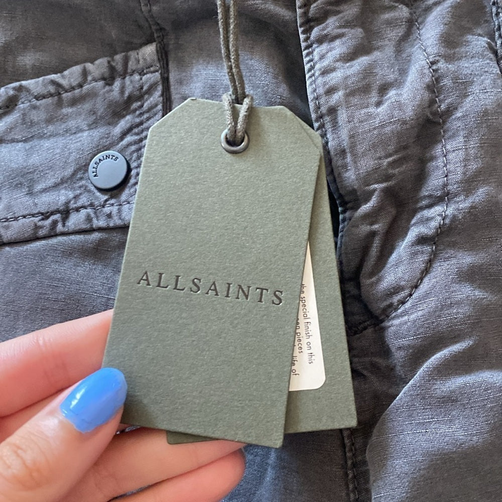 NWT All Saints Women’s Gray Cargo Pants Size 2