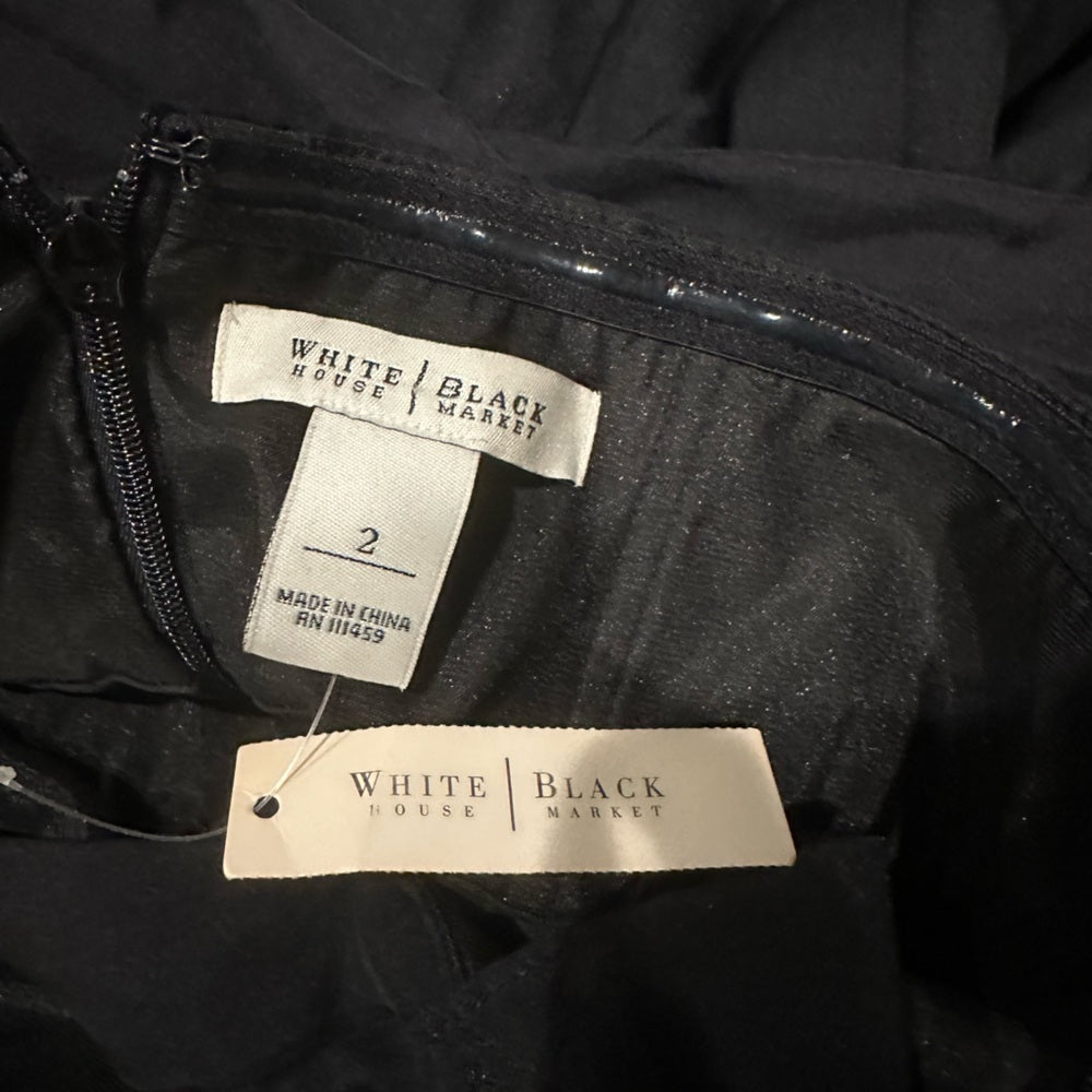 NWT White House Black Market Women’s Black Dress Size 2