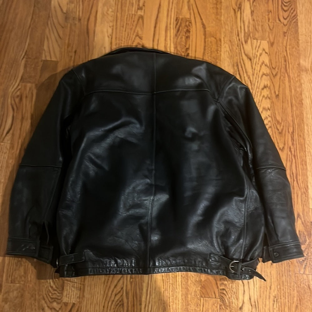 Winco Men’s Black Leather Jacket Size Large