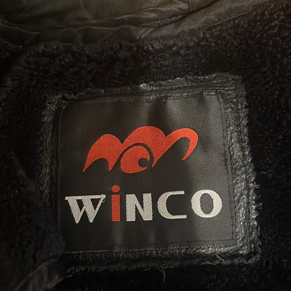 Winco Men’s Black Leather Jacket Size Large