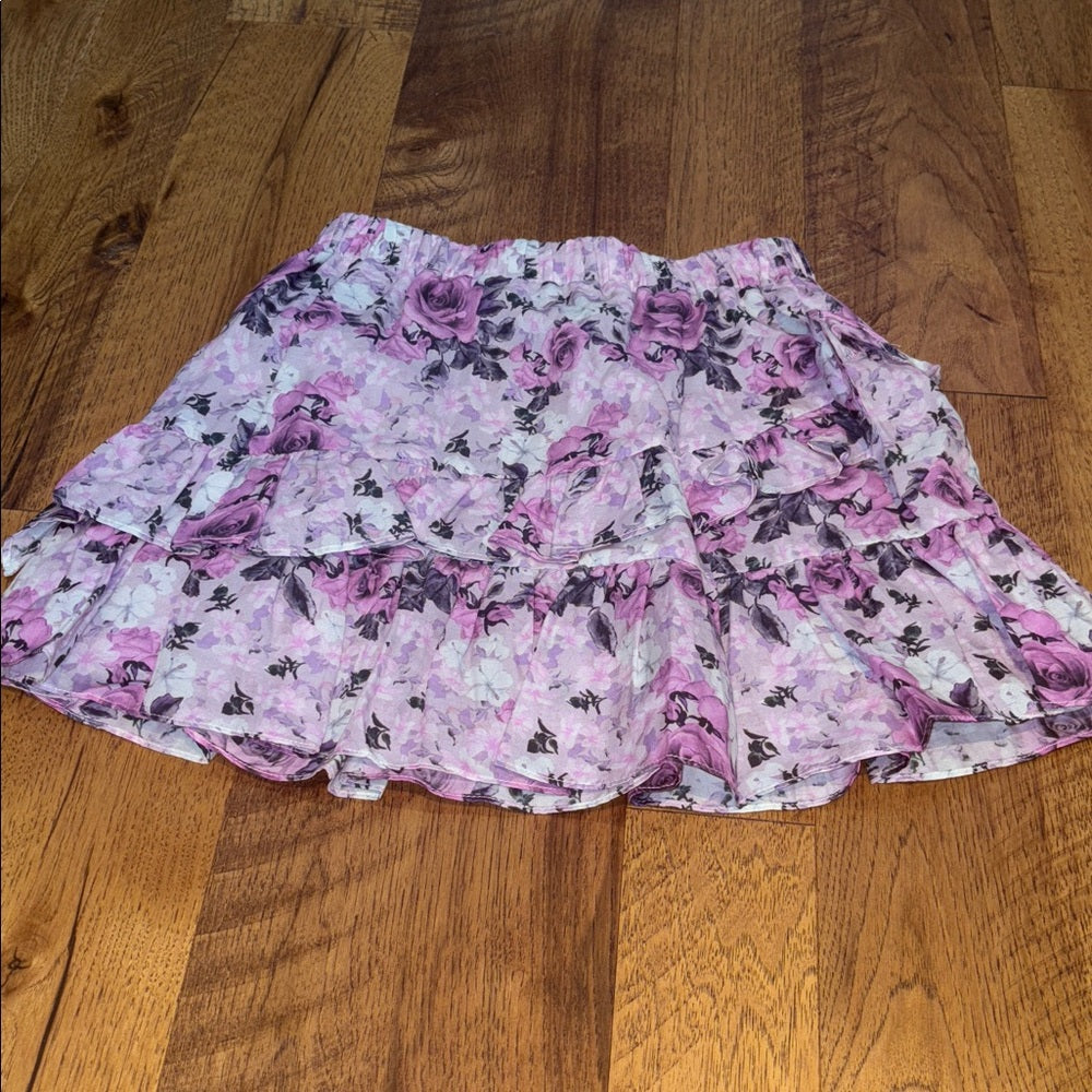 LoveShackFancy Woman’s Pink Floral Skirt Size P