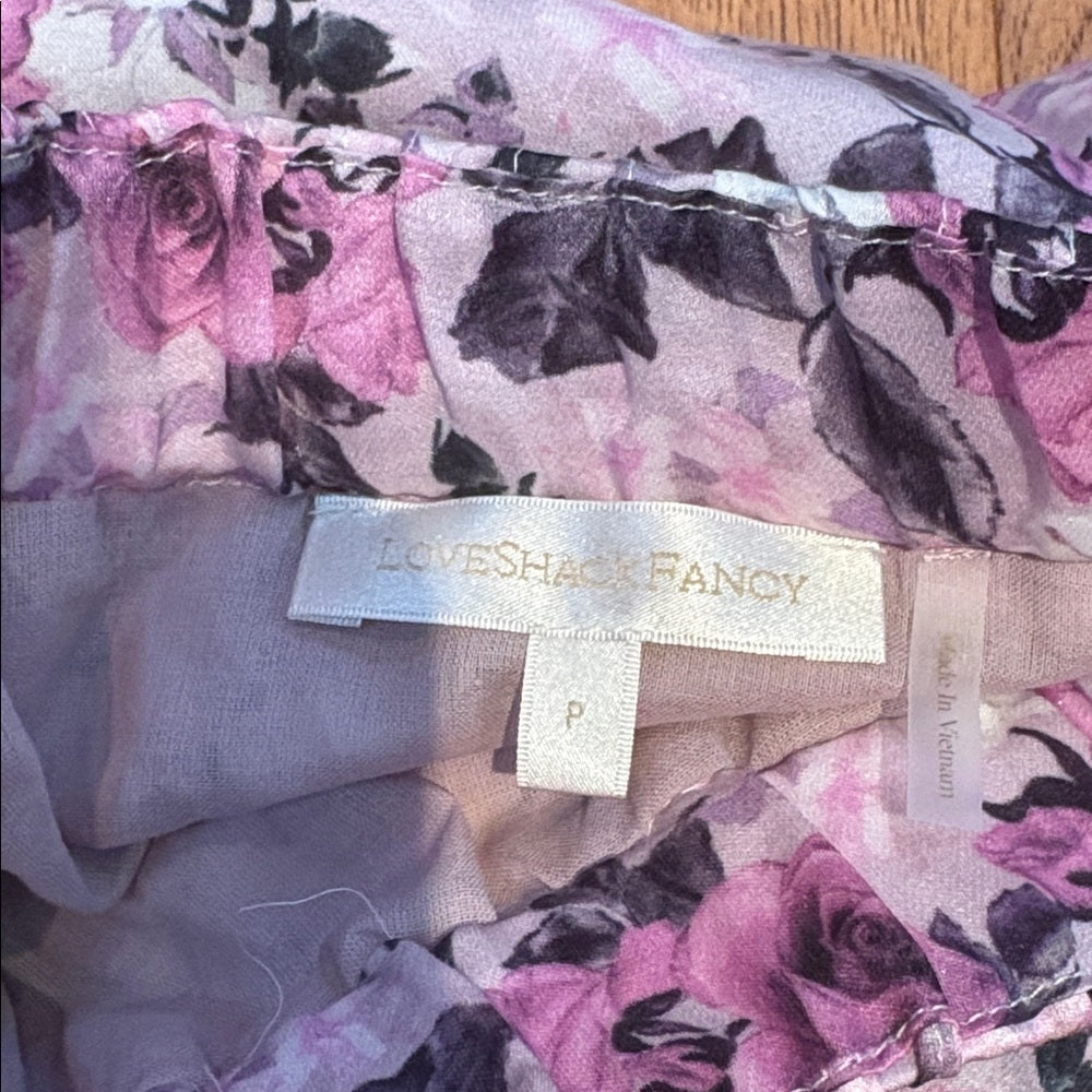 LoveShackFancy Woman’s Pink Floral Skirt Size P