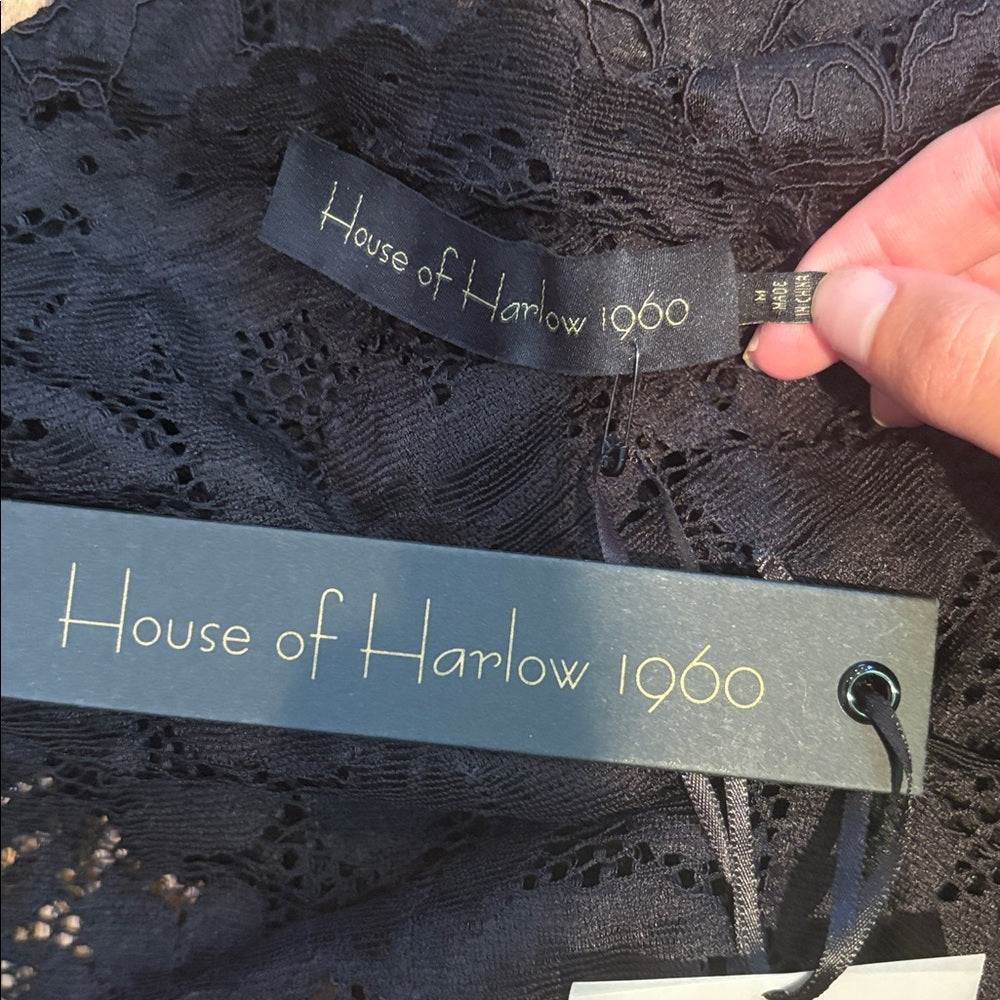 NWT House of Harlow 1960 Woman’s Black Lace Dress Size M