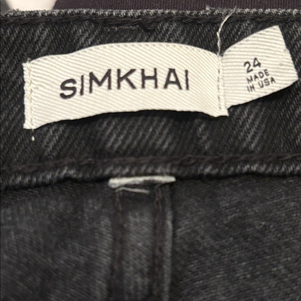 Simkhai Women’s Black Denim Jeans Wide Leg Size 24