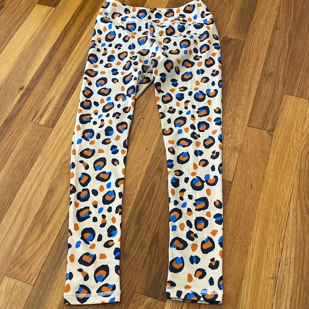 NWT Missie Monster Girls Cream Cheetah Print Leggings Size 10