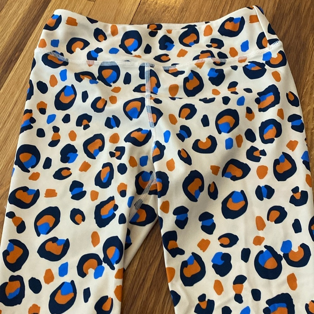 NWT Missie Monster Girls Cream Cheetah Print Leggings Size 10