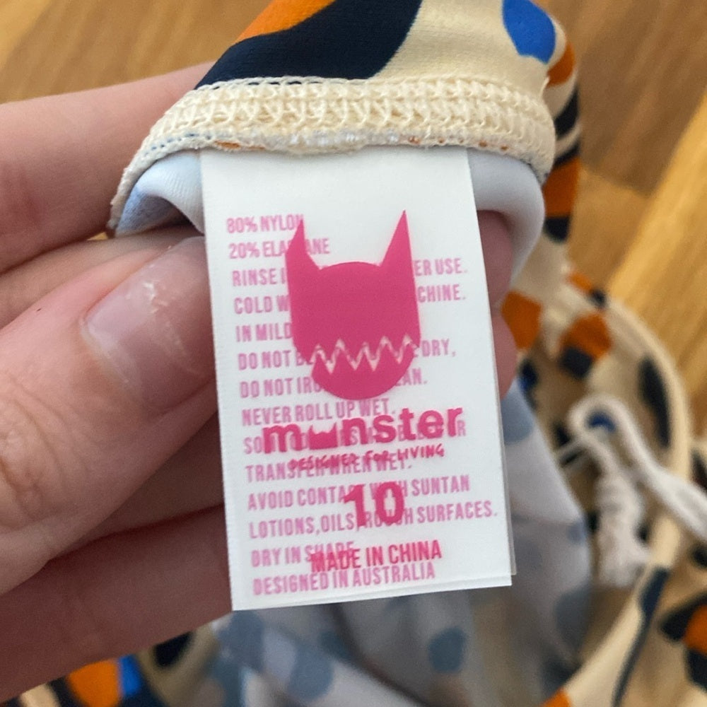 NWT Missie Monster Girls Cream Cheetah Print Leggings Size 10