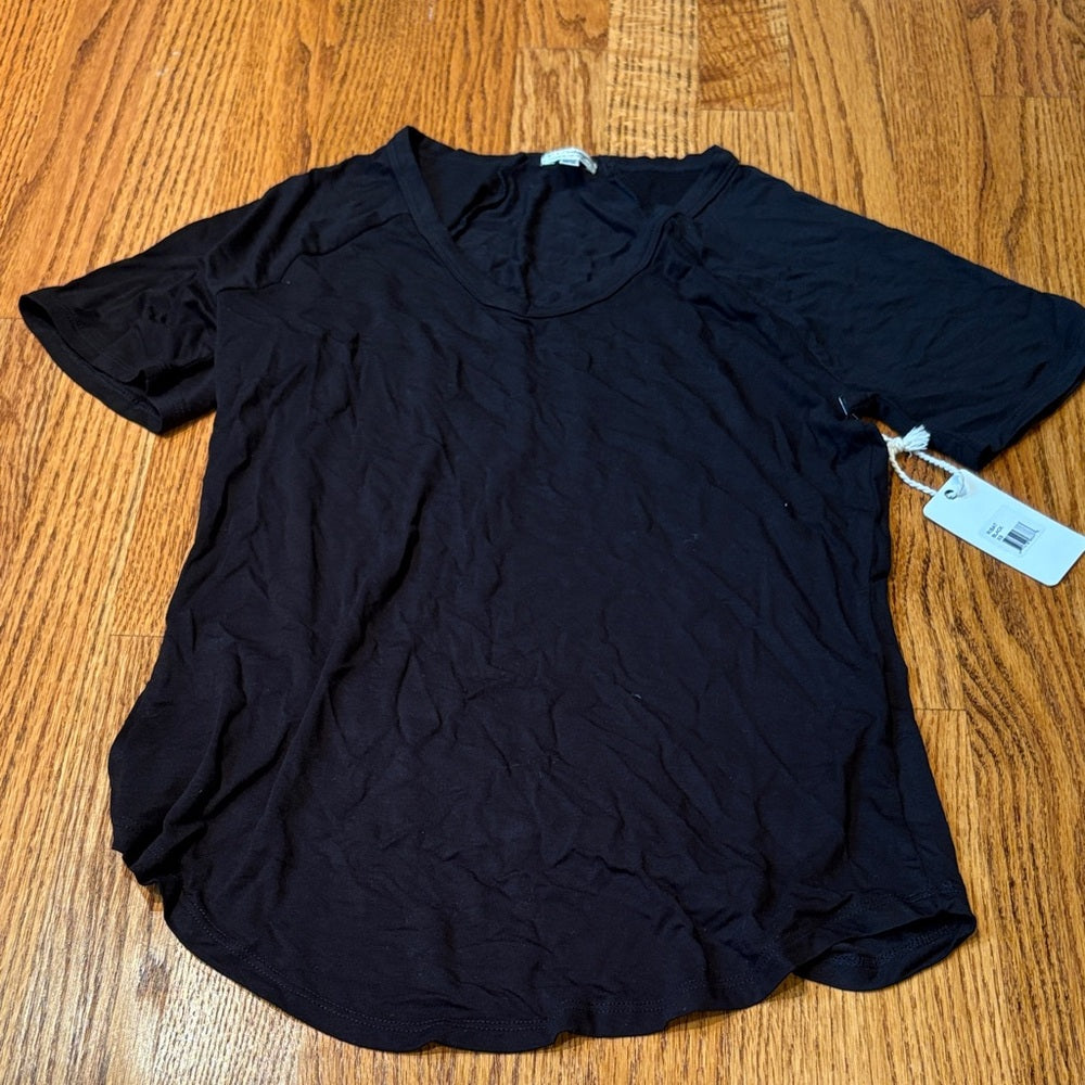 NWT PJ Salvage Woman’s Ribat Black Tee Size XS
