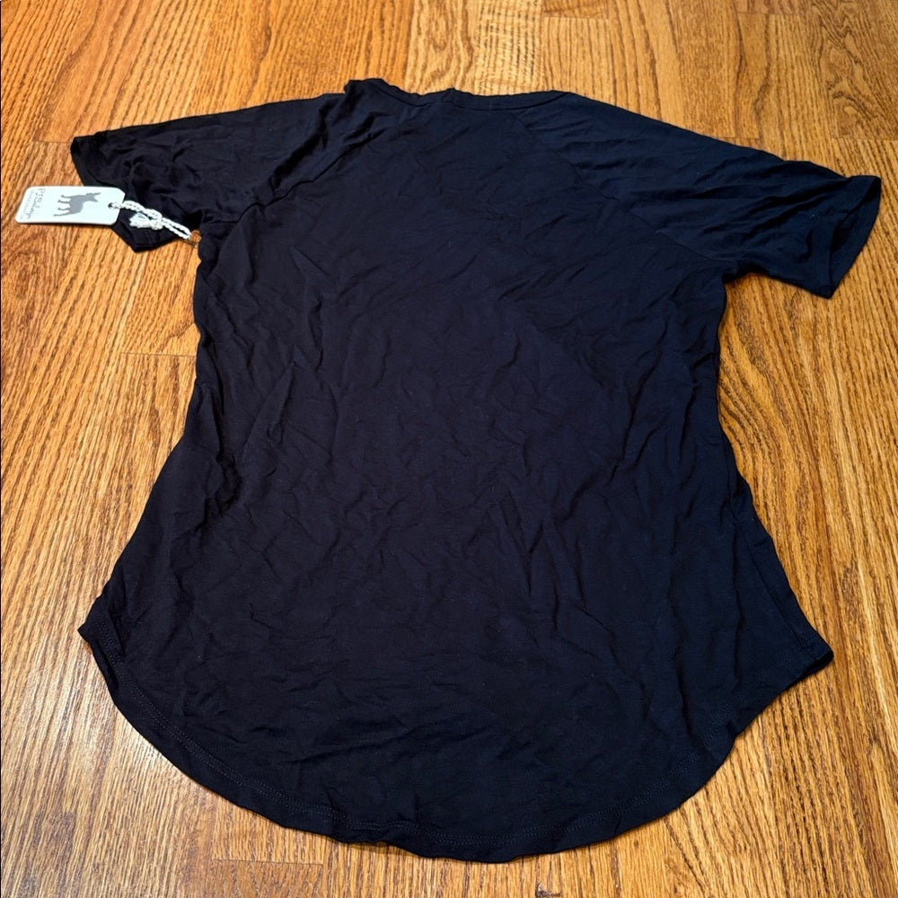 NWT PJ Salvage Woman’s Ribat Black Tee Size XS