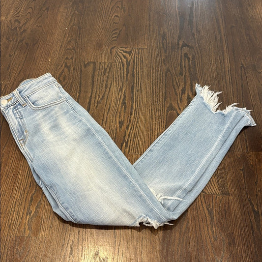 L’AGENCE Women’s Light Blue Distressed Jeans Size 23