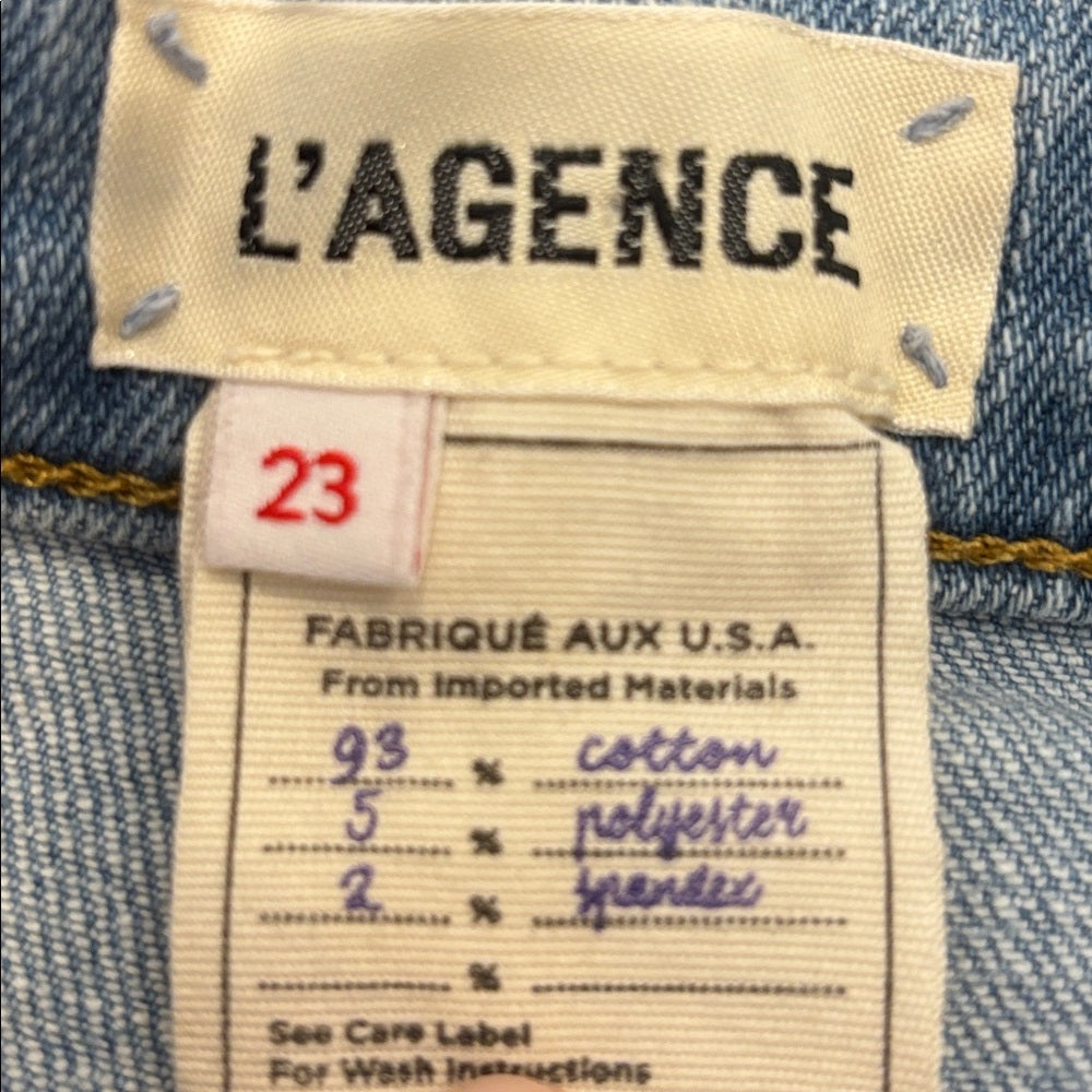 L’AGENCE Women’s Light Blue Distressed Jeans Size 23