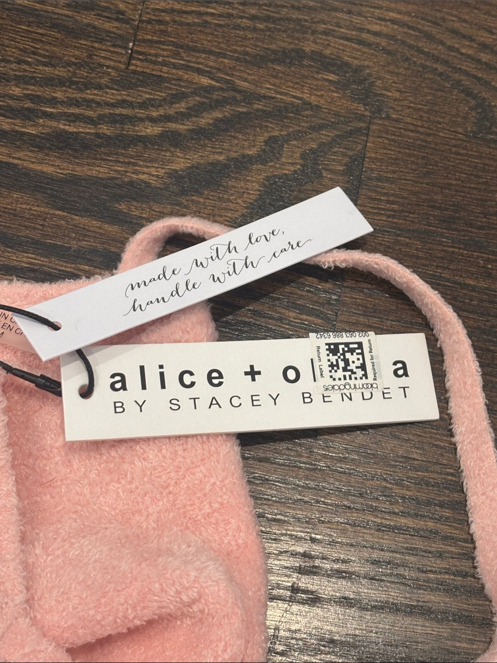 NWT Alice + Olivia Women’s Blush Pink Fuzzy Camisole Size Medium
