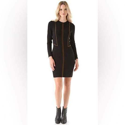 Rag & Bone Black Dress with Orange Stitch Detailing Size 6