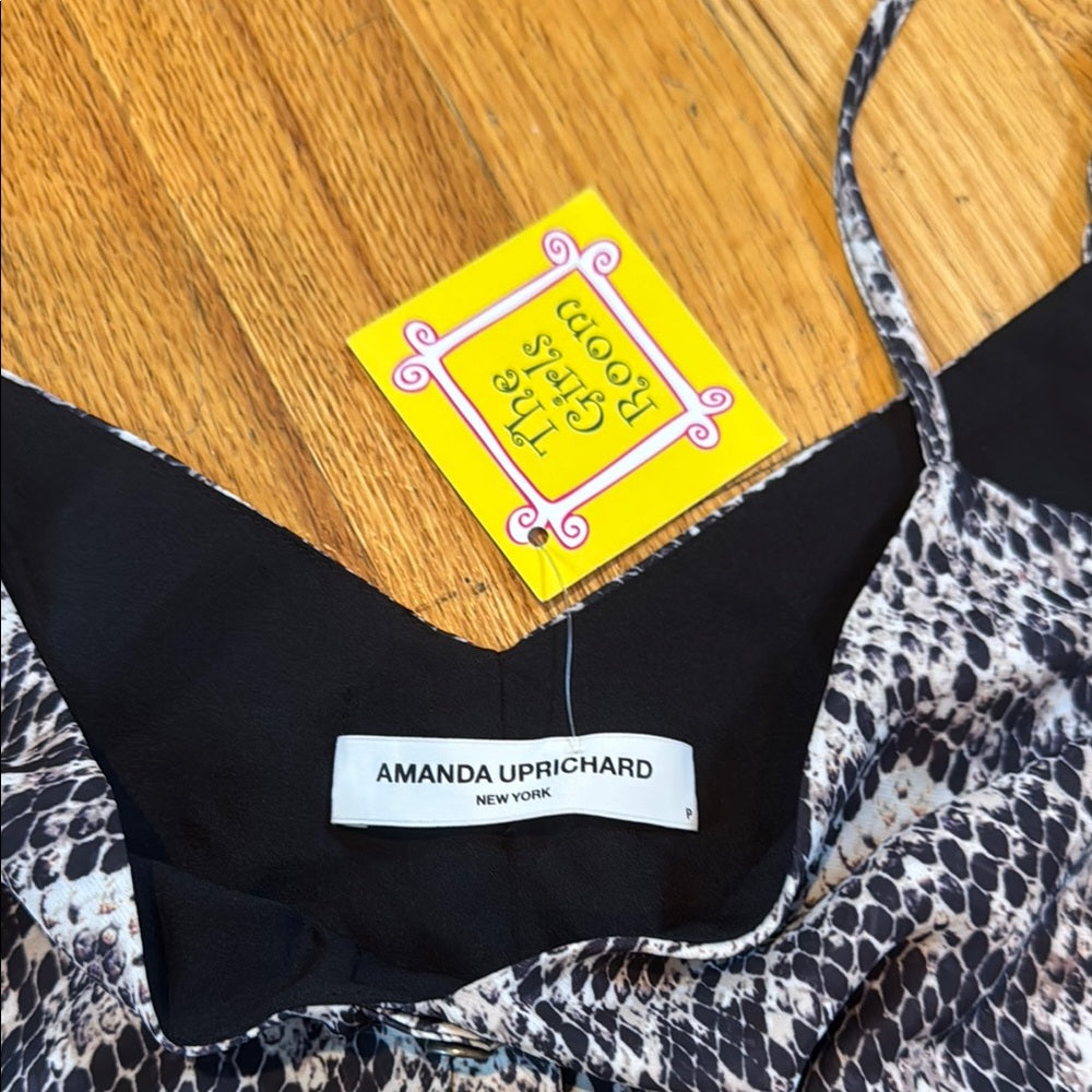 NWT Amanda Uprichard Stylish Black and Gray Snake Print Women's Top Size Small