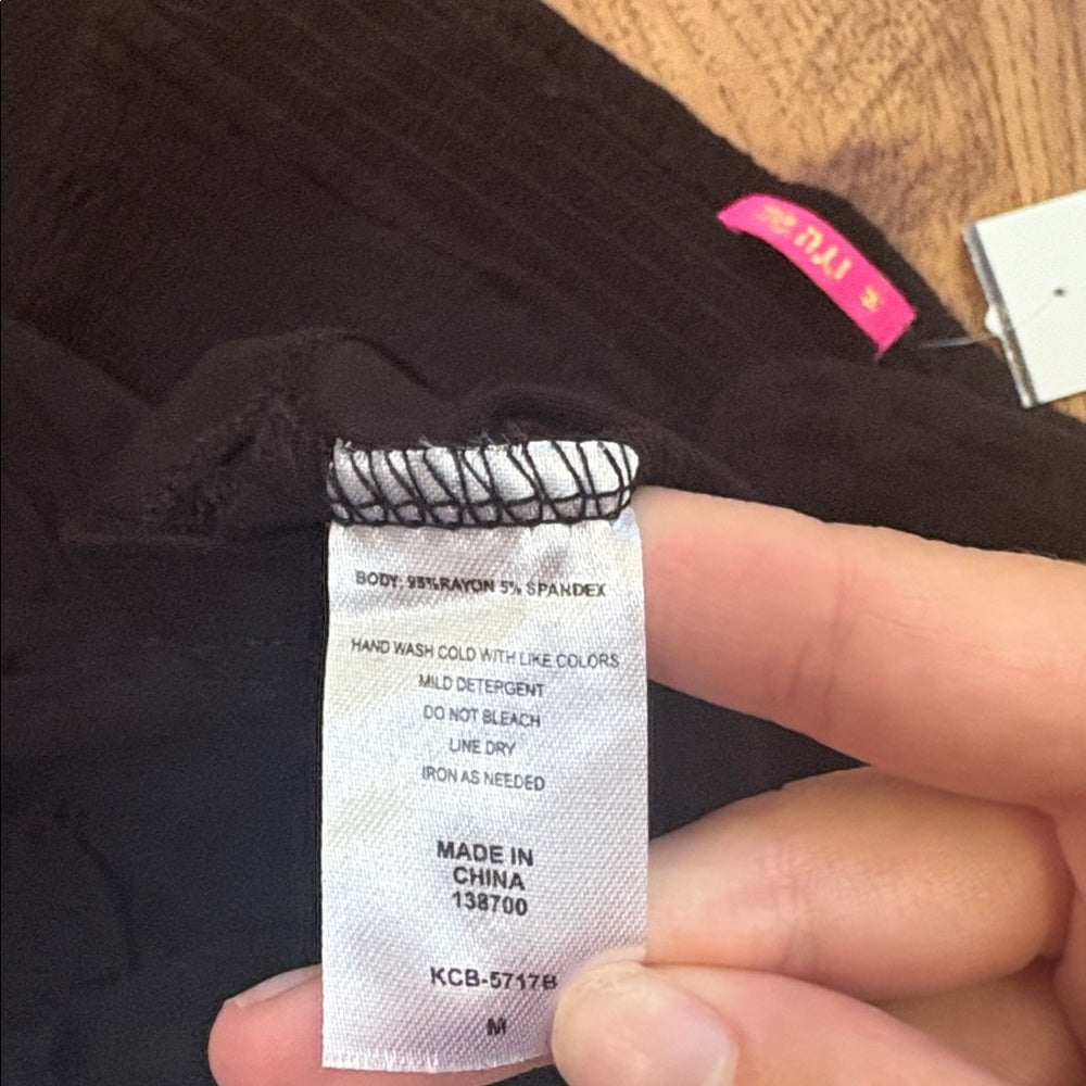 NWT Me.n.u Black Smock Tiered Skirt Size M