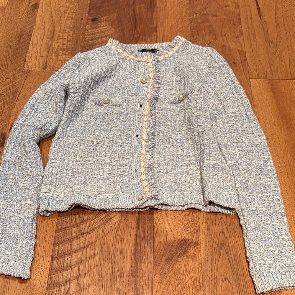 MNG Woman’s Blue Sparkle Sweater Size XS