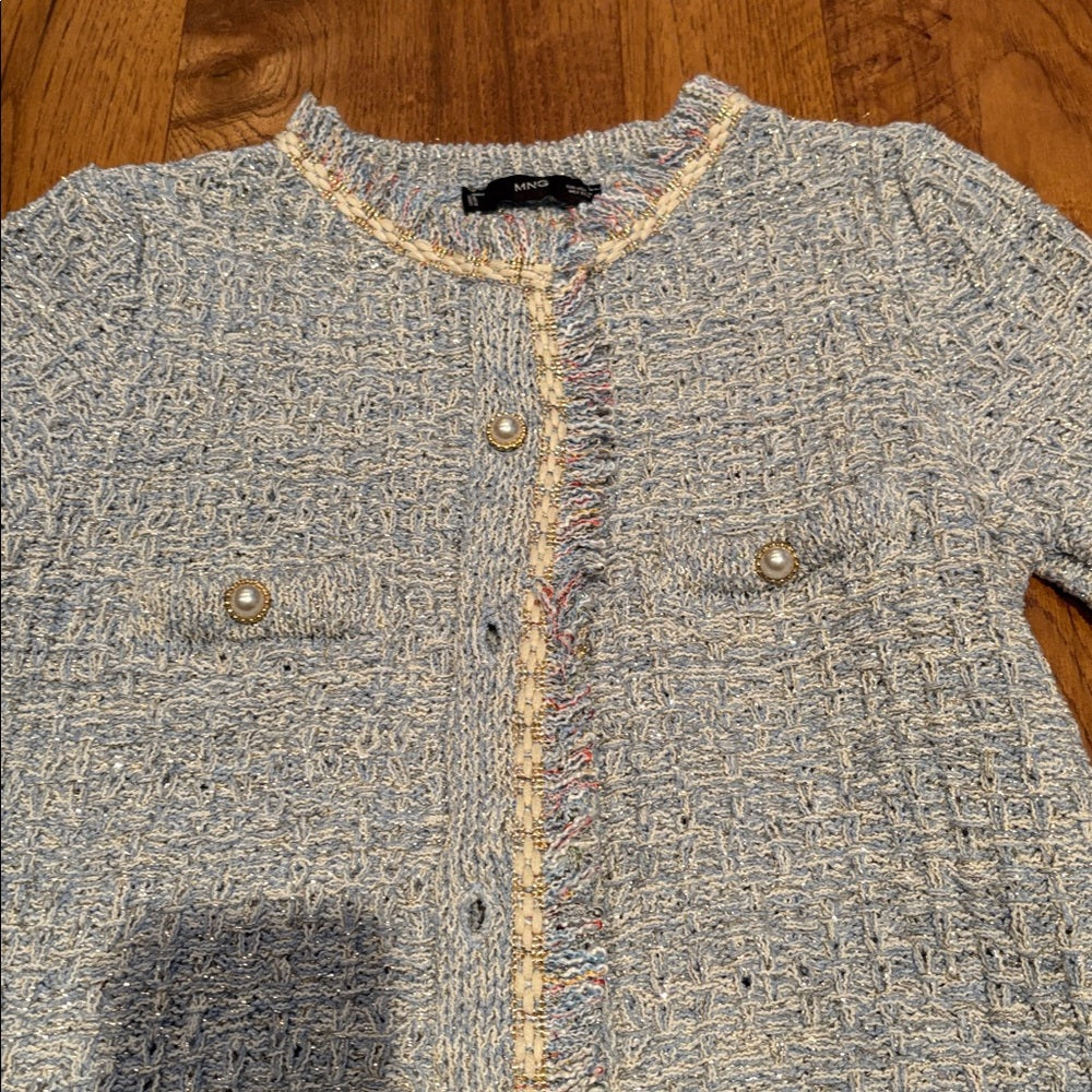 MNG Woman’s Blue Sparkle Sweater Size XS