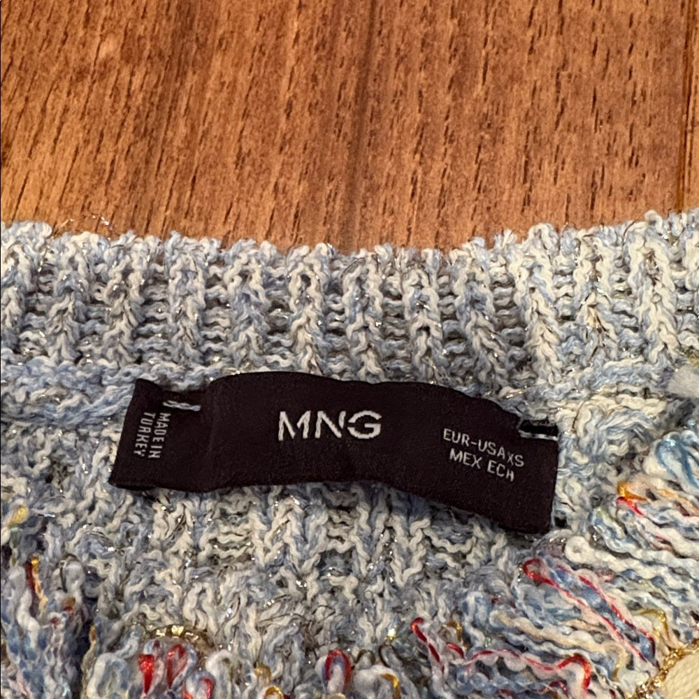 MNG Woman’s Blue Sparkle Sweater Size XS