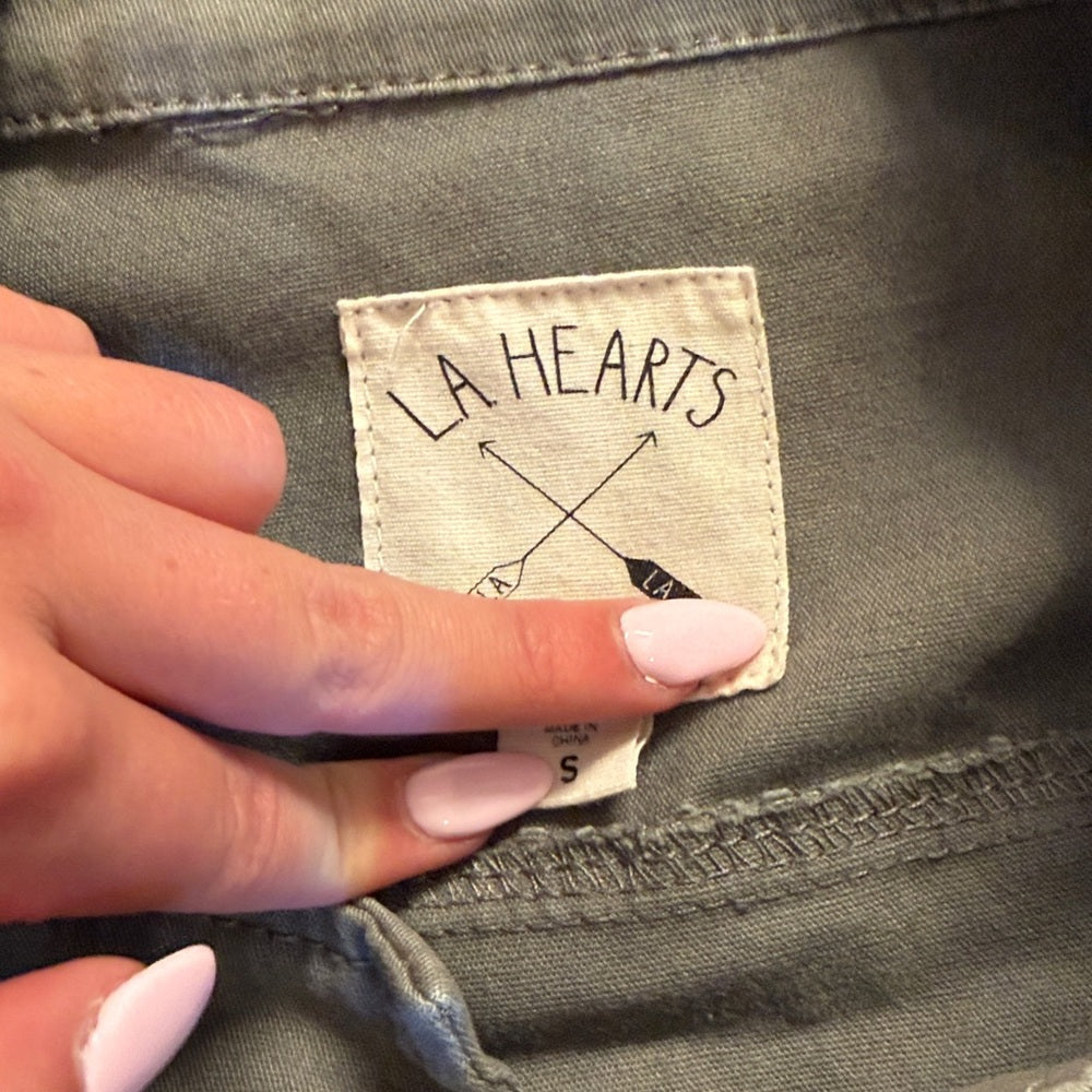 La Hearts Gray Denim Jacket Size Small