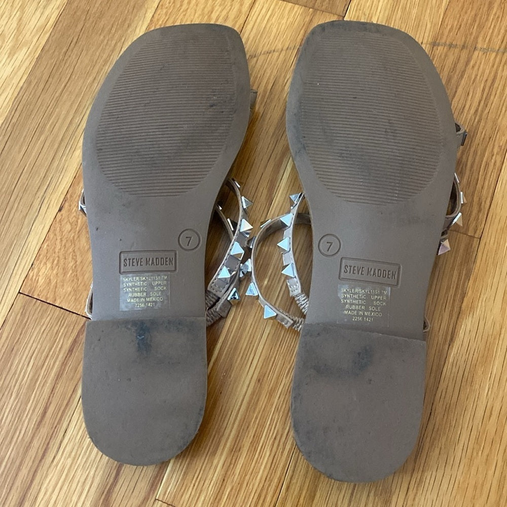 Steve Madden Women’s Silver Studded Sandals Size 7