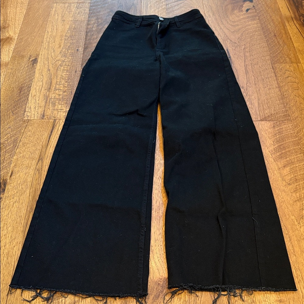 MNG Woman’s Black Catherine Wide Leg Jeans Size US 2