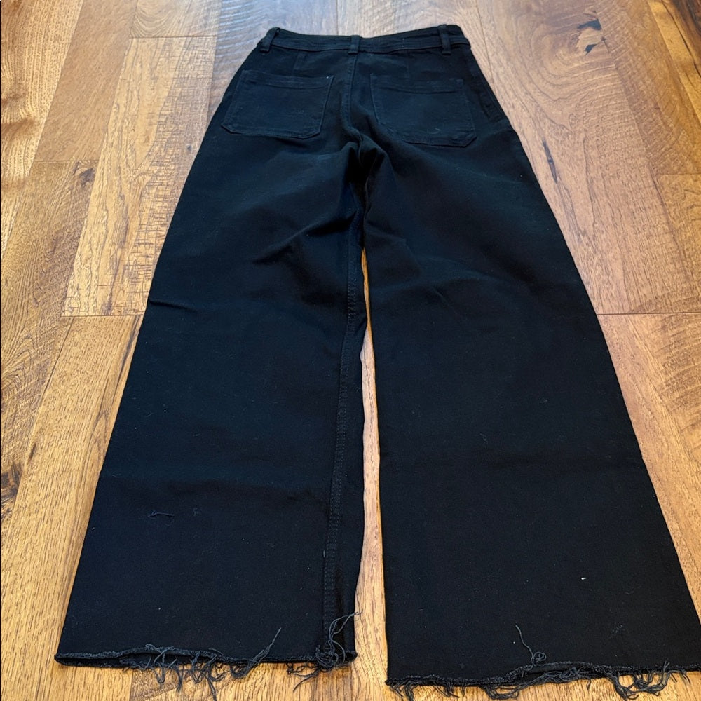 MNG Woman’s Black Catherine Wide Leg Jeans Size US 2