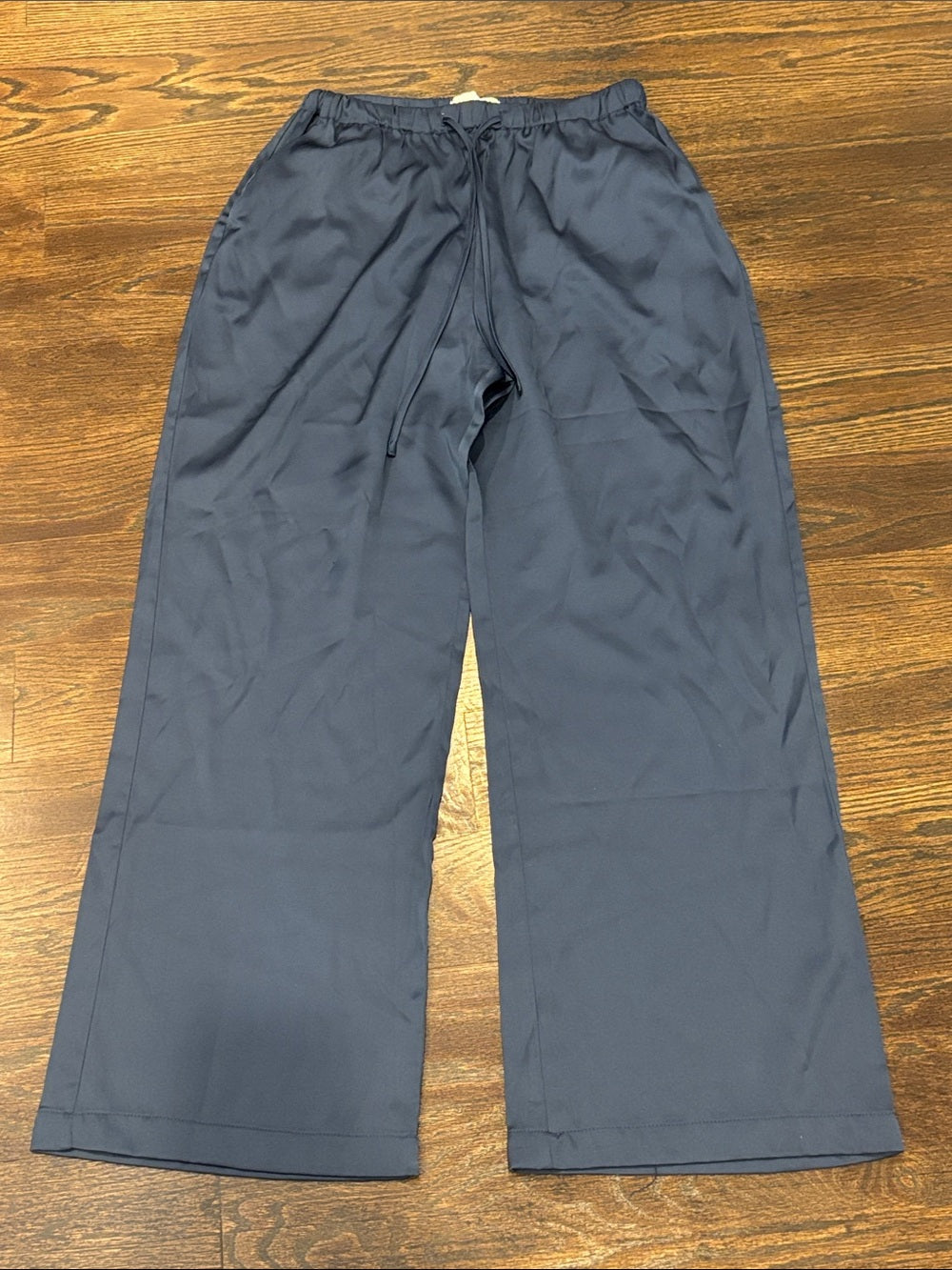 Abercrombie & Fitch Women's Straight Leg Drawstring Pants - Navy Blue Size Small