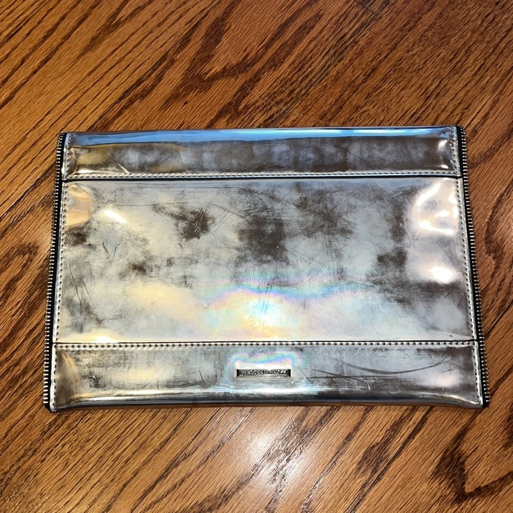Rebecca Minkoff Woman’a Leo Saffiano Leather Metallic Clutch