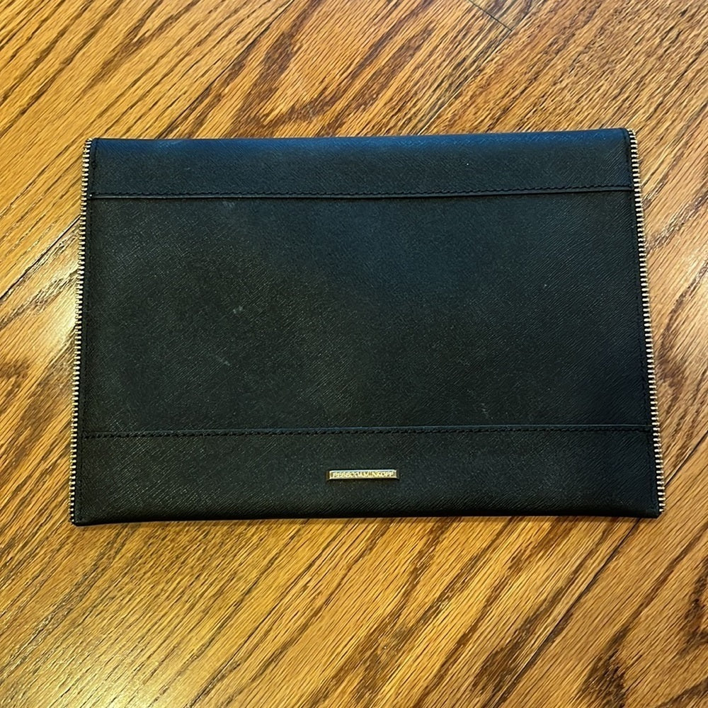 Rebecca Minkoff Woman’s Black Leo Saffiano Leather Clutch