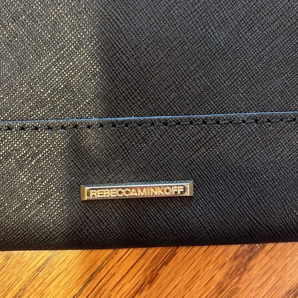 Rebecca Minkoff Woman’s Black Leo Saffiano Leather Clutch