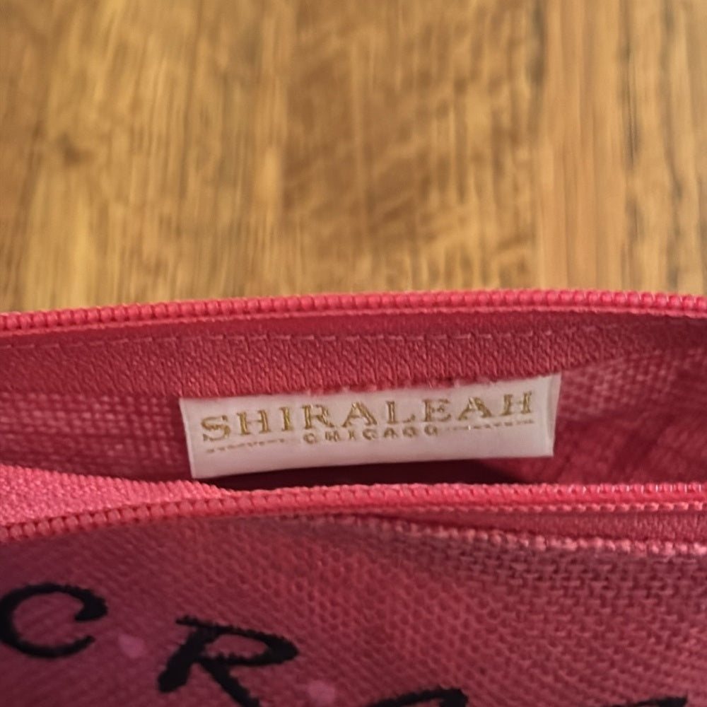 NWT Shiraleah “Crap Bag” Pink Pouch with Pom Pom Keychain