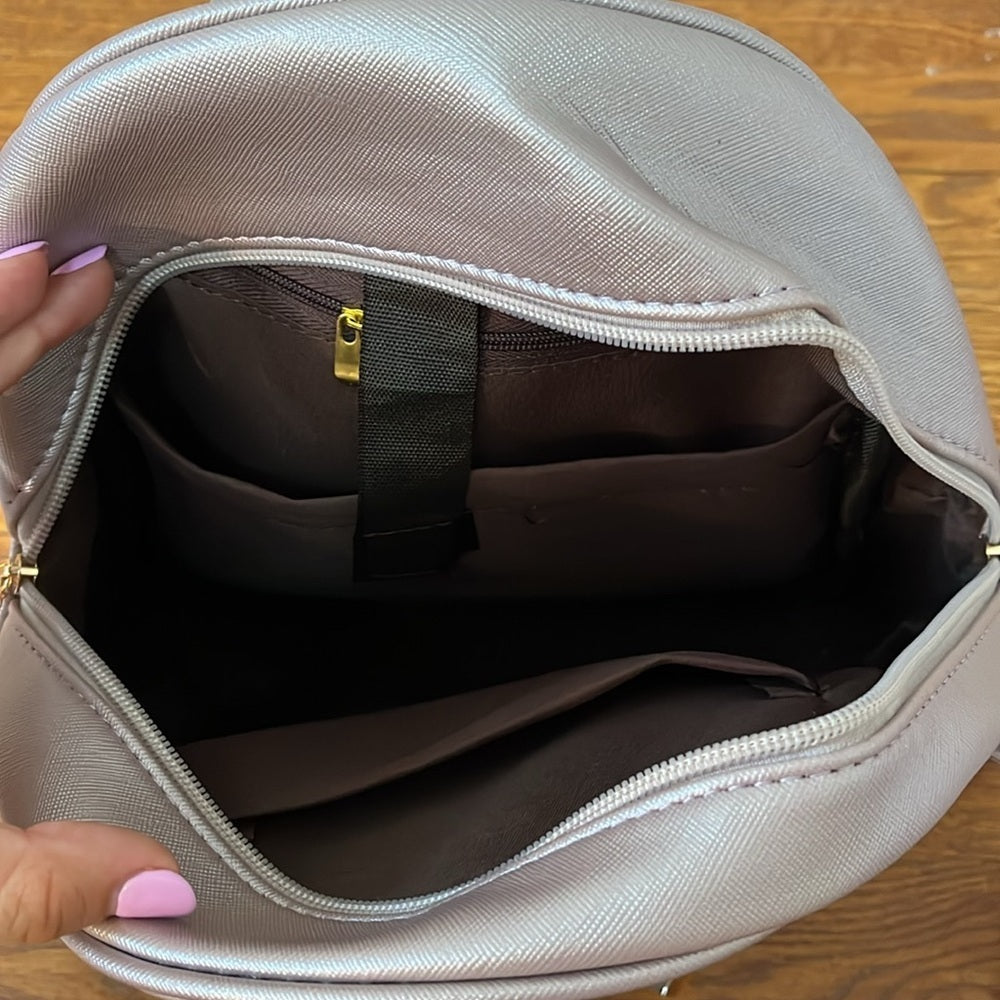 Women’s Purple Backpack With Matching Makeup Bag