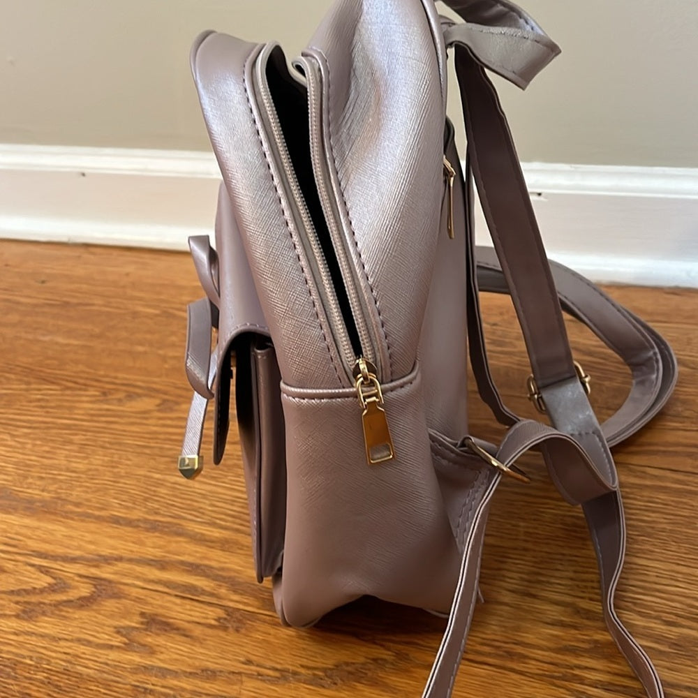 Women’s Purple Backpack With Matching Makeup Bag
