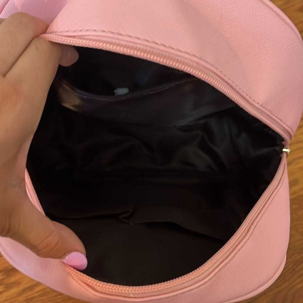Maccinelo Women’s Pink Backpack With Matching Makeup Bag