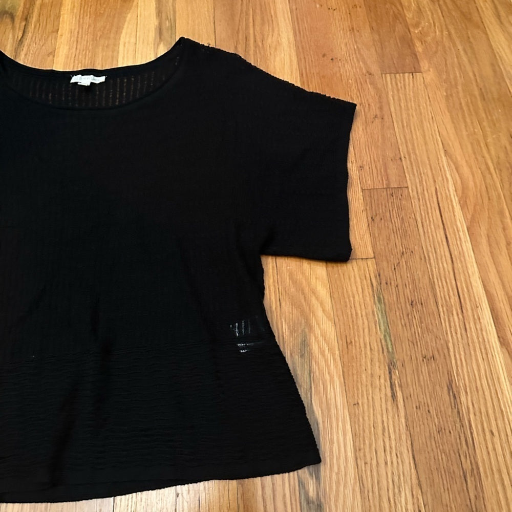 Eileen Fisher Short Sleeve Black Tee Size Small