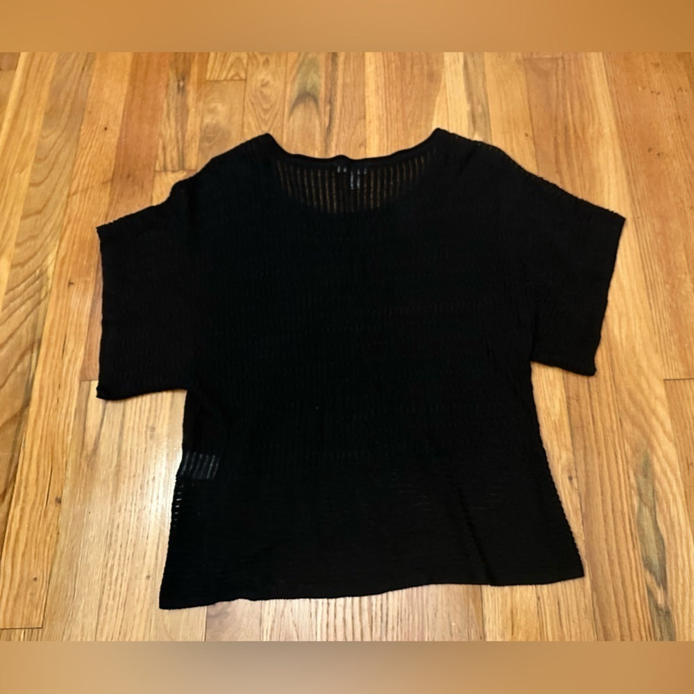 Eileen Fisher Short Sleeve Black Tee Size Small