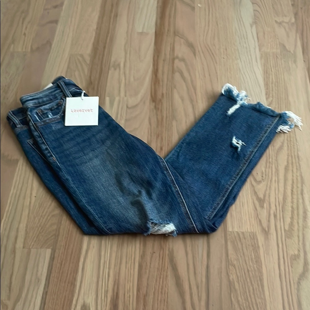 NWT Vervet Women’s Blue Straight Leg Jeans with Worn-In Look Size 25