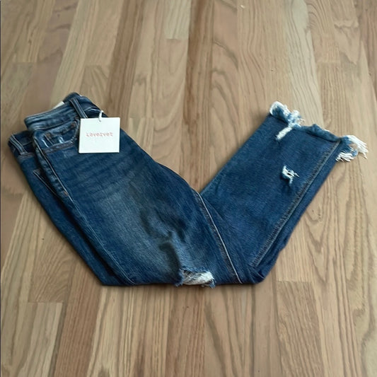 NWT Vervet Women’s Blue Straight Leg Jeans with Worn-In Look Size 25