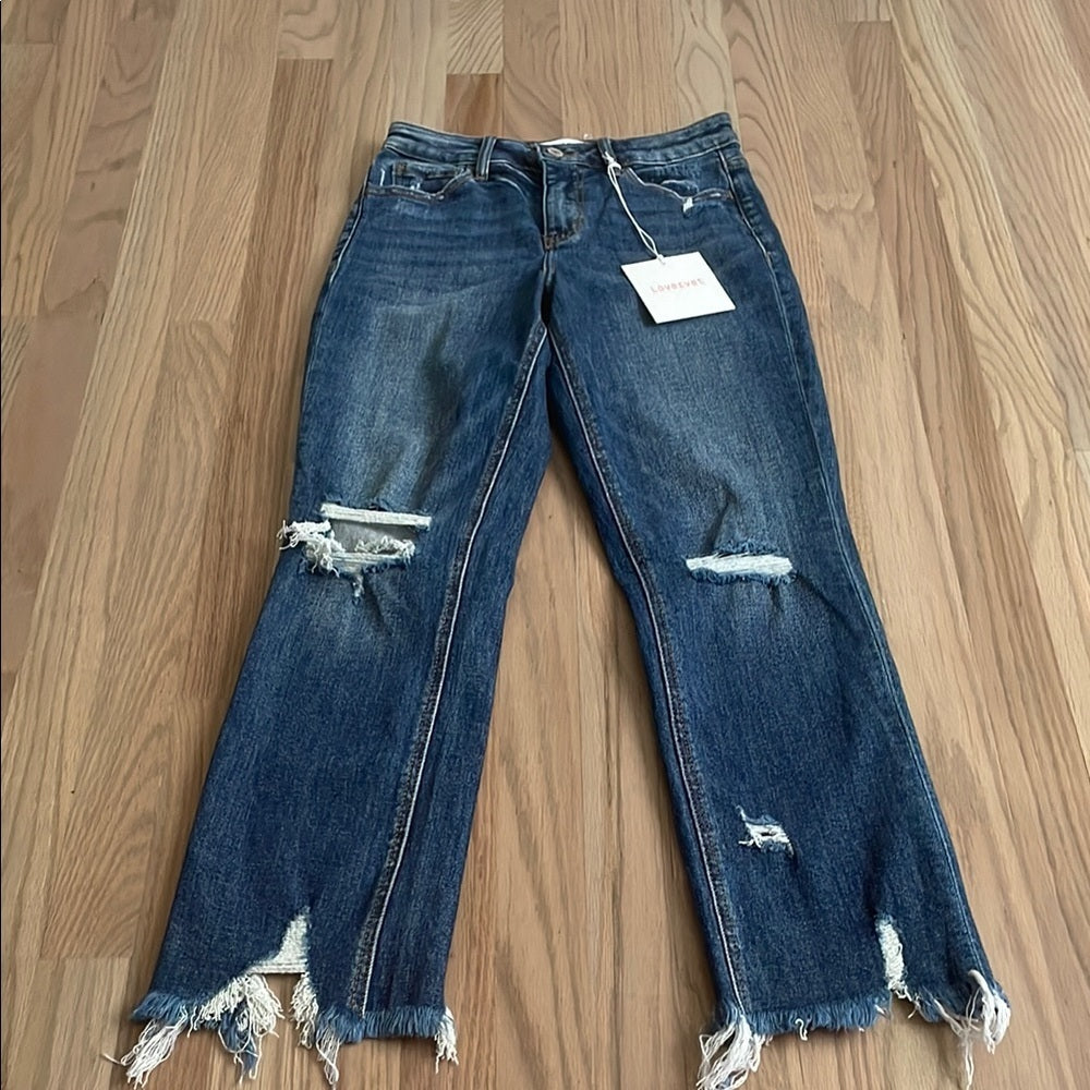 NWT Vervet Women’s Blue Straight Leg Jeans with Worn-In Look Size 25