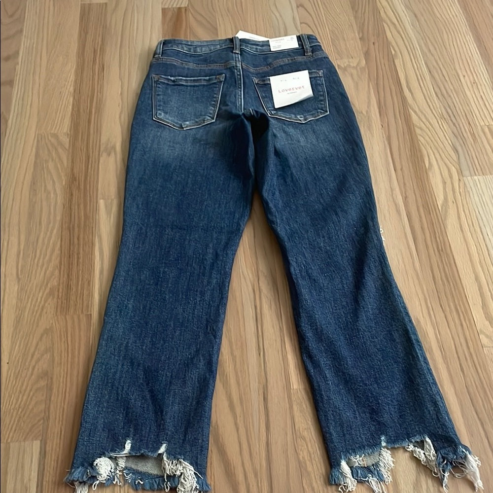 NWT Vervet Women’s Blue Straight Leg Jeans with Worn-In Look Size 25