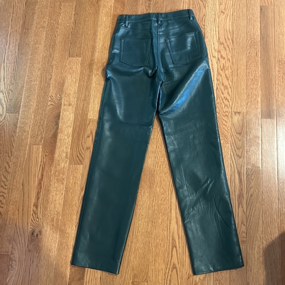 Wilfred Women’s Black/Olive Faux Leather Pants Size 2