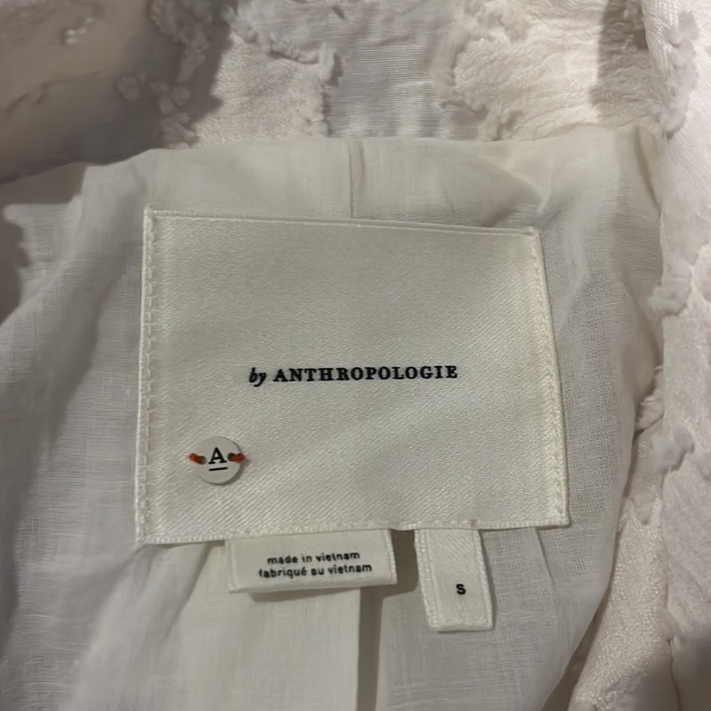 Anthropologie Woman’s White Lace Zip Up Jacket Size S