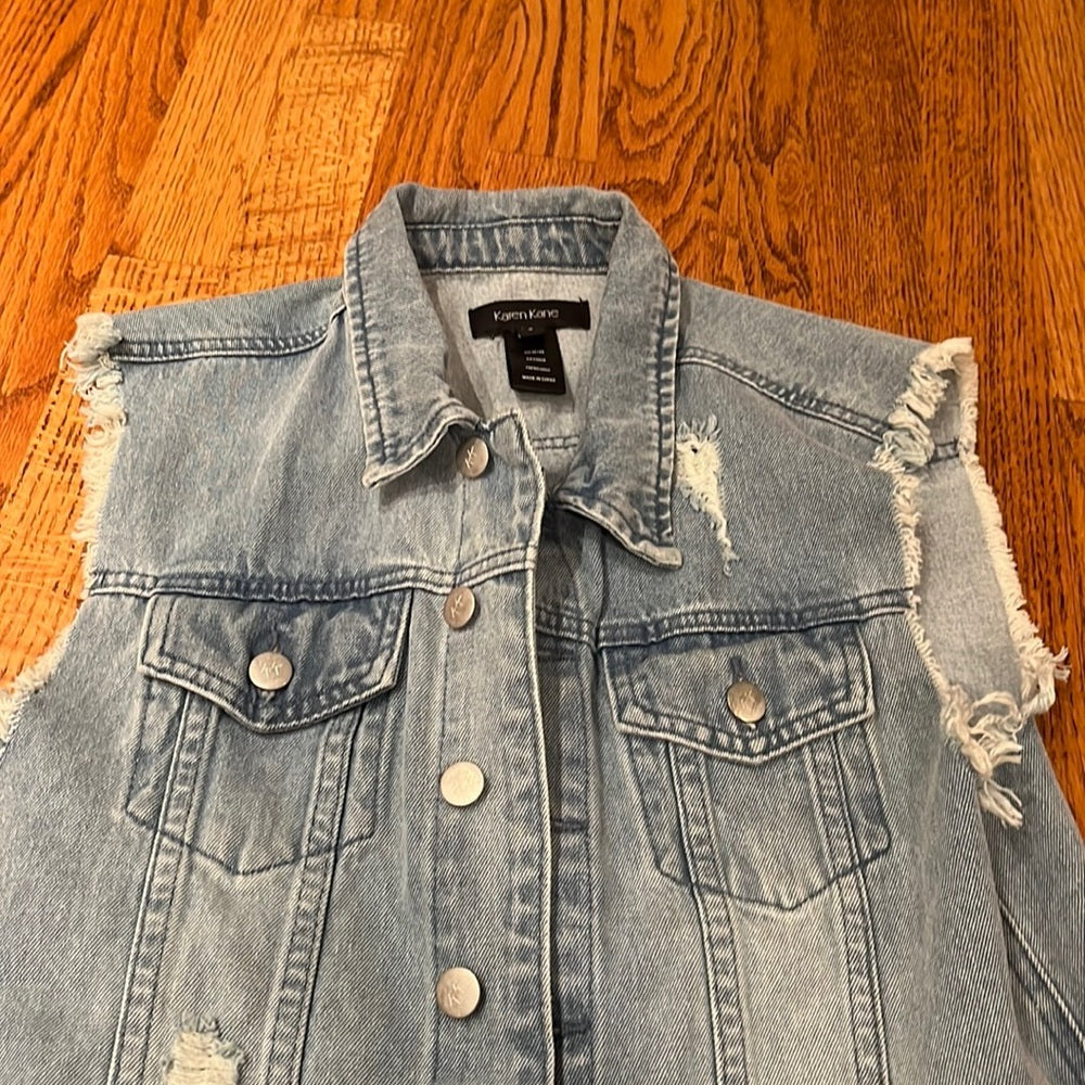 Karen Kane Woman’s Sleeveless Denim Jacket Size S